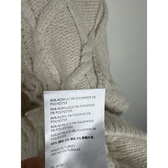 Free People Leslie Cable Knit Oversized Sweater - Cream XS - Picture 5 of 7